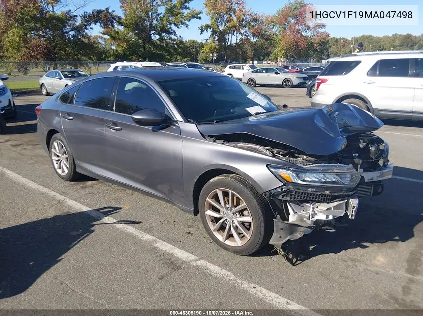 HONDA ACCORD 2021, VIN 1HGCV1F19MA047498