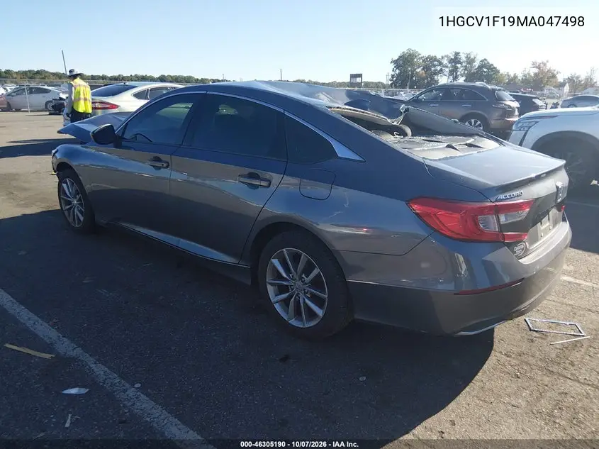 2021 HONDA ACCORD VIN 1HGCV1F19MA047498 — фото 3