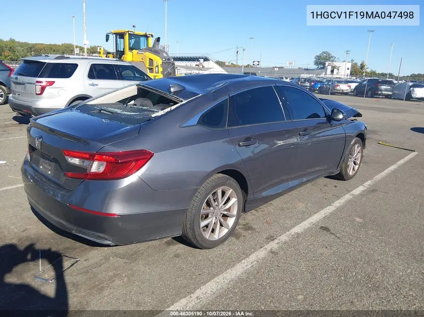 2021 HONDA ACCORD VIN 1HGCV1F19MA047498 — фото 4