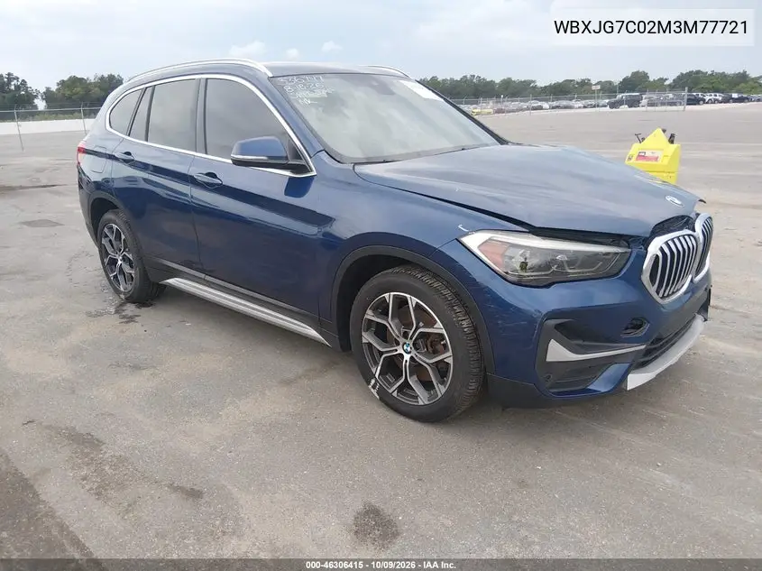 BMW X1 2021, VIN WBXJG7C02M3M77721