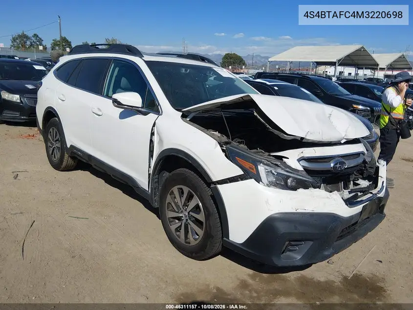 SUBARU OUTBACK 2021, VIN 4S4BTAFC4M3220698