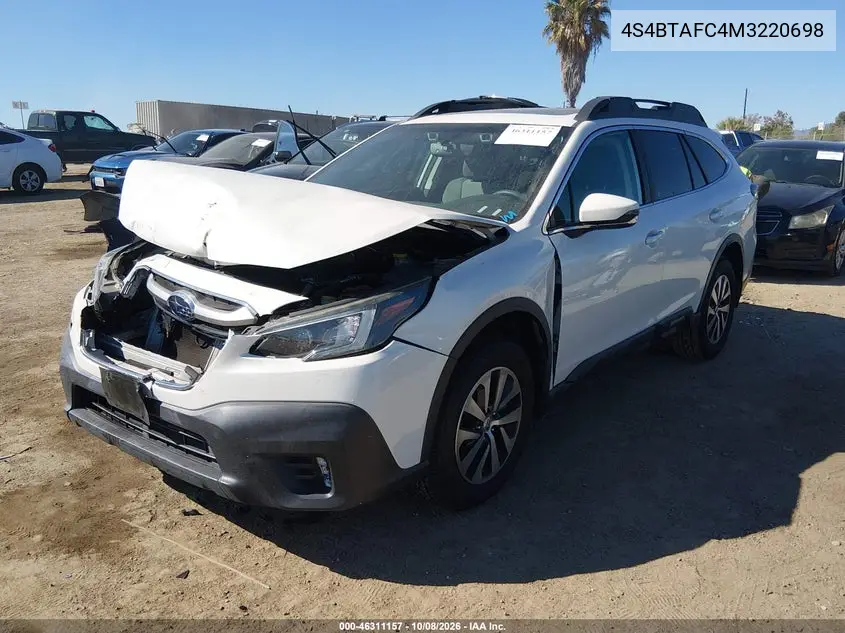 2021 SUBARU OUTBACK VIN 4S4BTAFC4M3220698 — фото 2