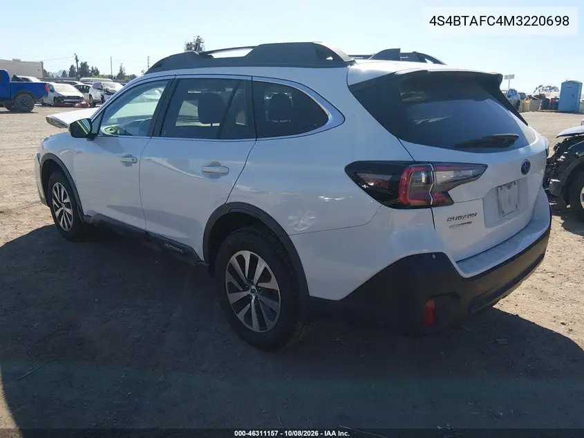 2021 SUBARU OUTBACK VIN 4S4BTAFC4M3220698 — фото 3