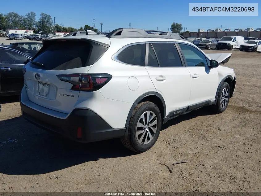 2021 SUBARU OUTBACK VIN 4S4BTAFC4M3220698 — фото 4