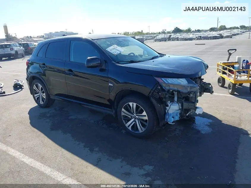 MITSUBISHI OUTLANDER 2021, VIN JA4APUAU6MU002143