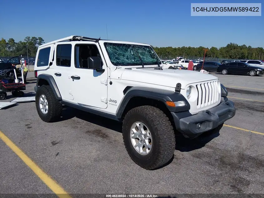 JEEP WRANGLER 2021, VIN 1C4HJXDG5MW589422