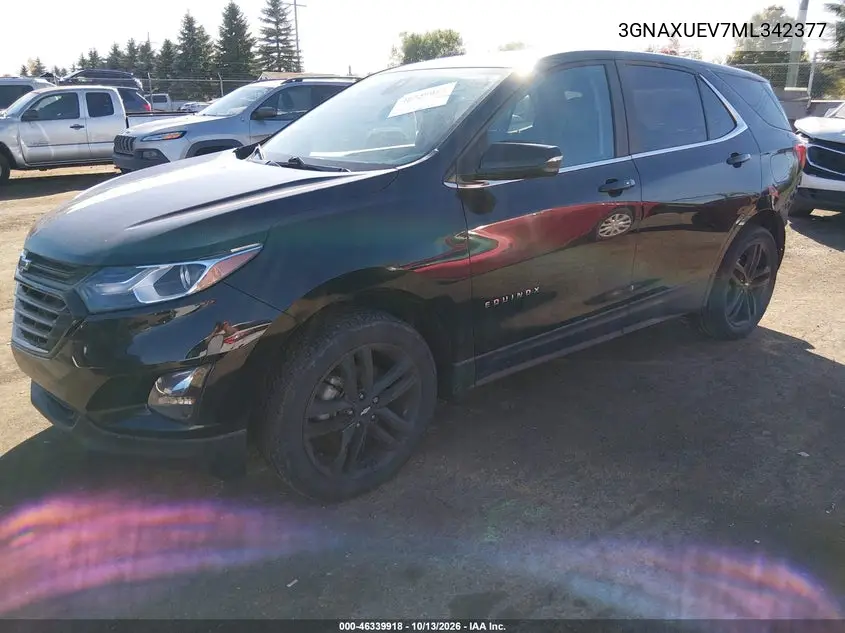 2021 CHEVROLET EQUINOX VIN 3GNAXUEV7ML342377 — фото 2