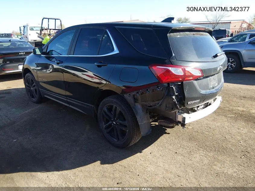 2021 CHEVROLET EQUINOX VIN 3GNAXUEV7ML342377 — фото 3