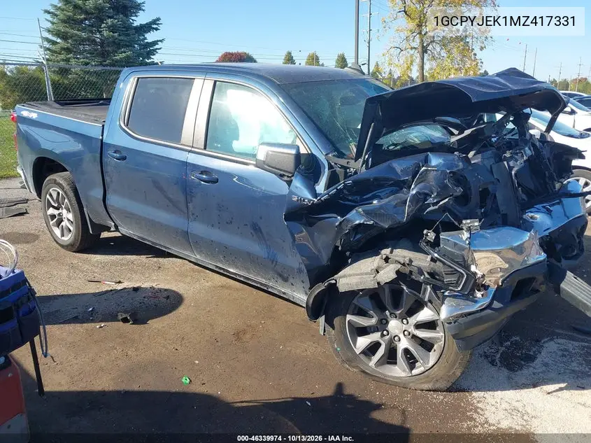 CHEVROLET SILVERADO 2021, VIN 1GCPYJEK1MZ417331