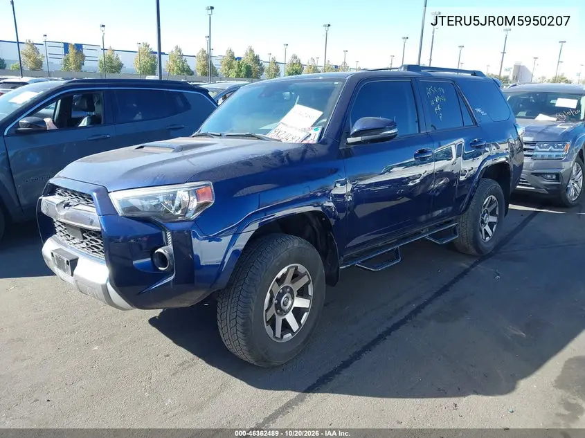 2021 TOYOTA 4RUNNER VIN JTERU5JR0M5950207 — фото 2