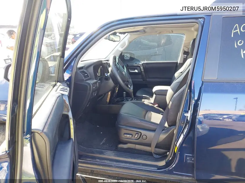 2021 TOYOTA 4RUNNER VIN JTERU5JR0M5950207 — фото 5