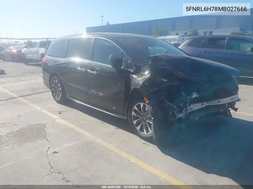 HONDA ODYSSEY 2021, VIN 5FNRL6H78MB027666