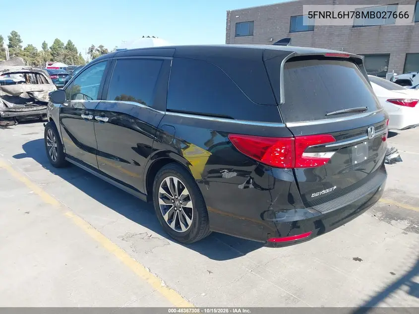 2021 HONDA ODYSSEY VIN 5FNRL6H78MB027666 — фото 3