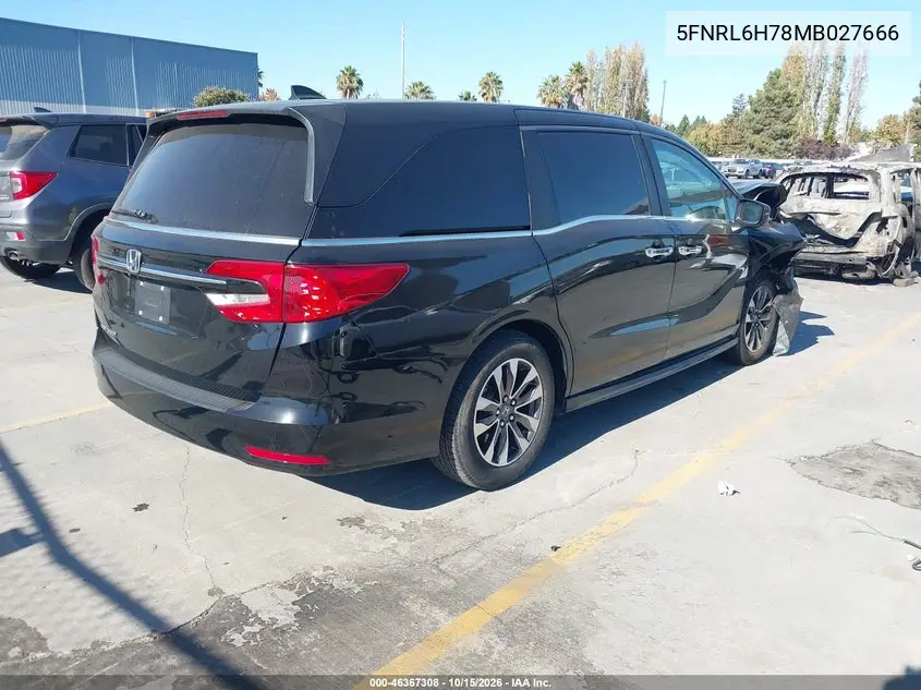 2021 HONDA ODYSSEY VIN 5FNRL6H78MB027666 — фото 4