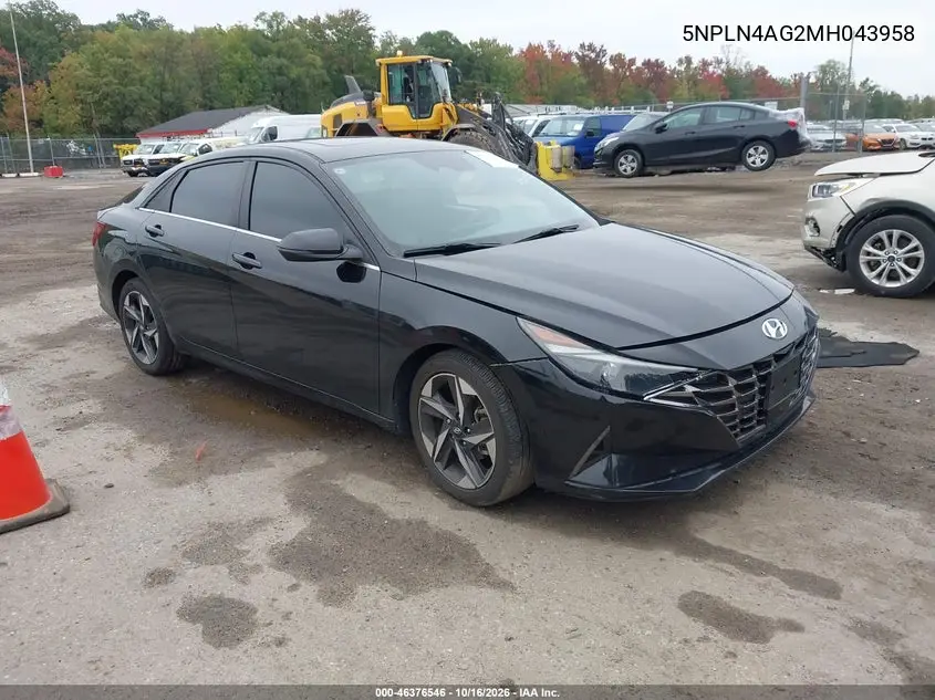 HYUNDAI ELANTRA 2021, VIN 5NPLN4AG2MH043958