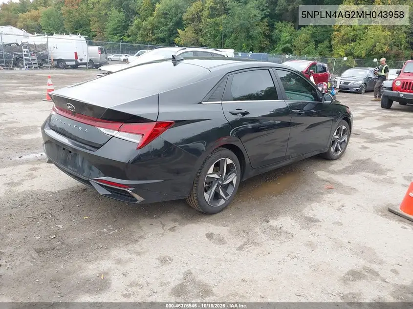 2021 HYUNDAI ELANTRA VIN 5NPLN4AG2MH043958 — фото 4