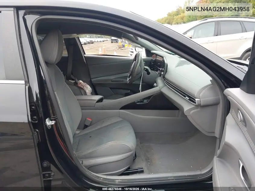 2021 HYUNDAI ELANTRA VIN 5NPLN4AG2MH043958 — фото 5
