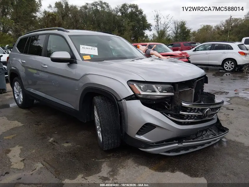 VOLKSWAGEN ATLAS 2021, VIN 1V2WR2CA7MC588014