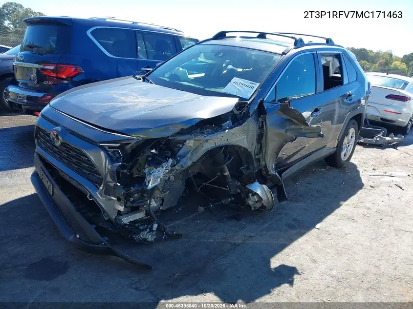 2021 TOYOTA RAV 4 VIN 2T3P1RFV7MC171463 — фото 2