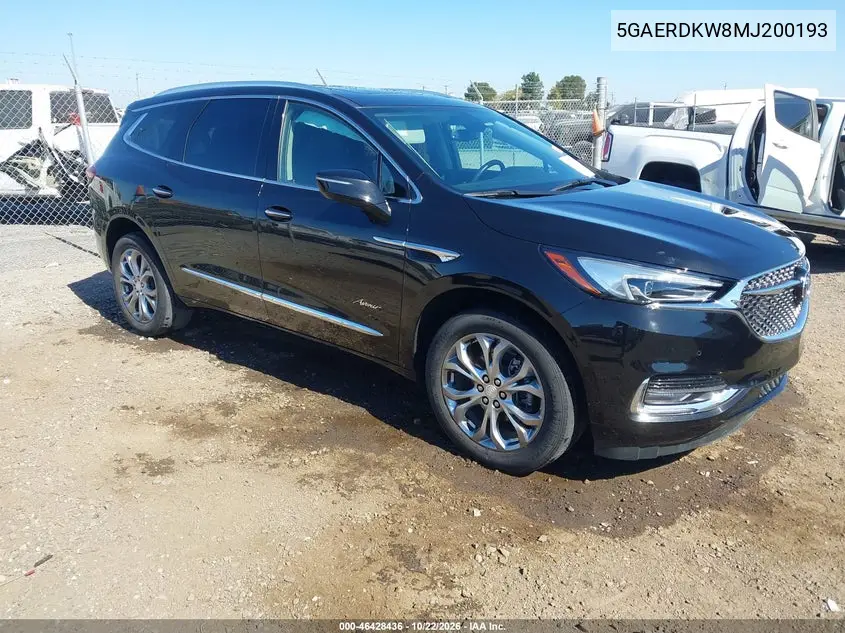BUICK ENCLAVE 2021, VIN 5GAERDKW8MJ200193