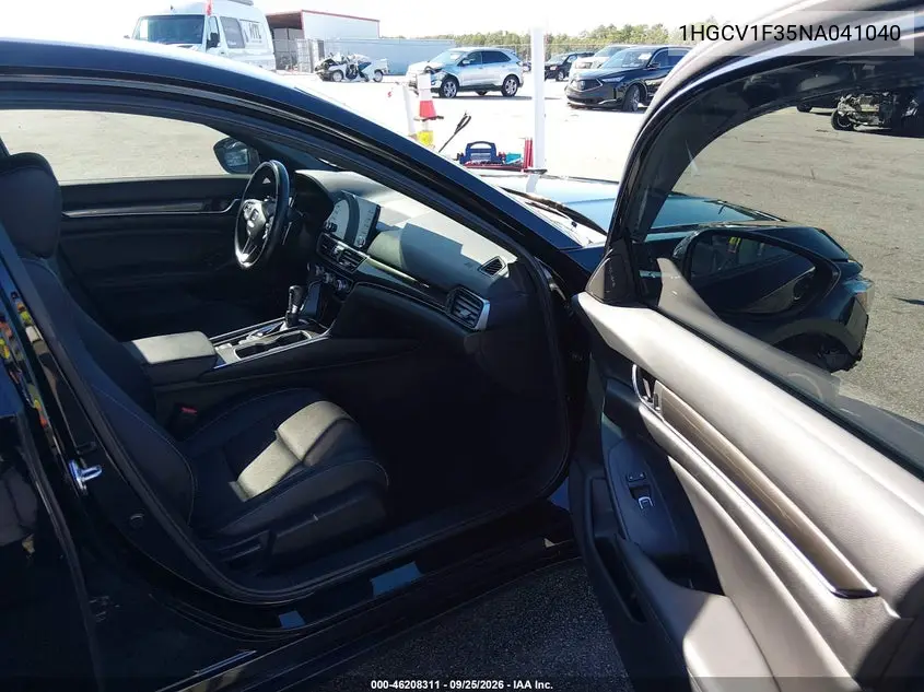 2022 HONDA ACCORD VIN 1HGCV1F35NA041040 — фото 5