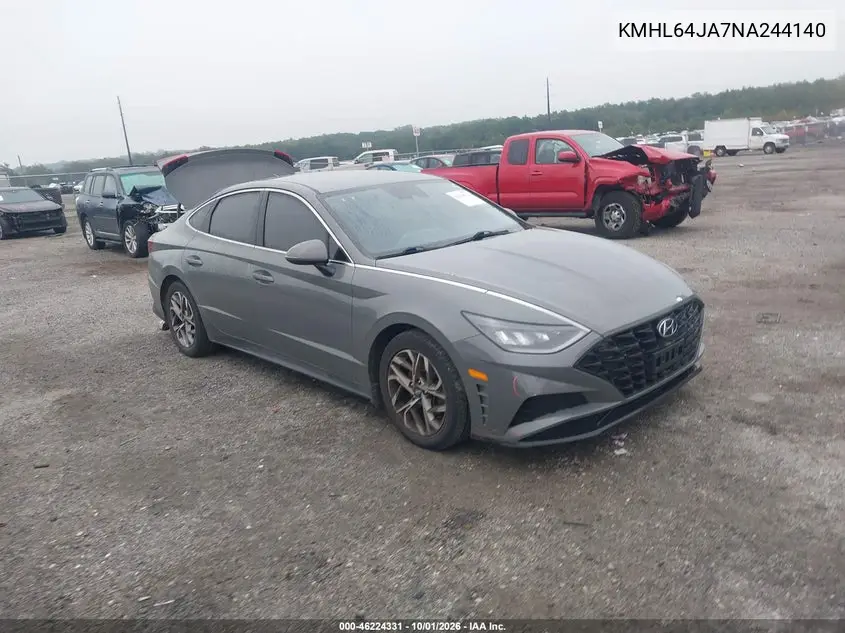 HYUNDAI SONATA 2022, VIN KMHL64JA7NA244140