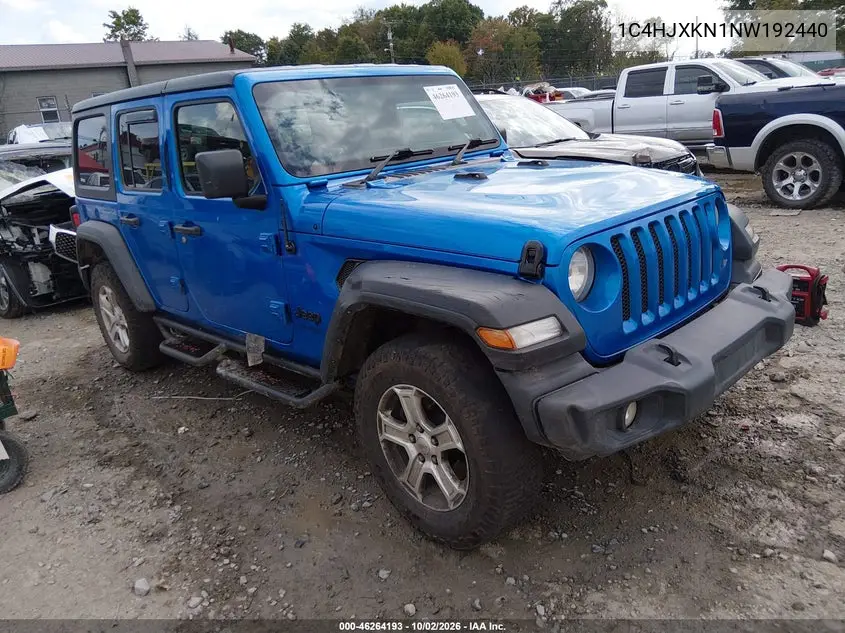 JEEP WRANGLER 2022, VIN 1C4HJXKN1NW192440