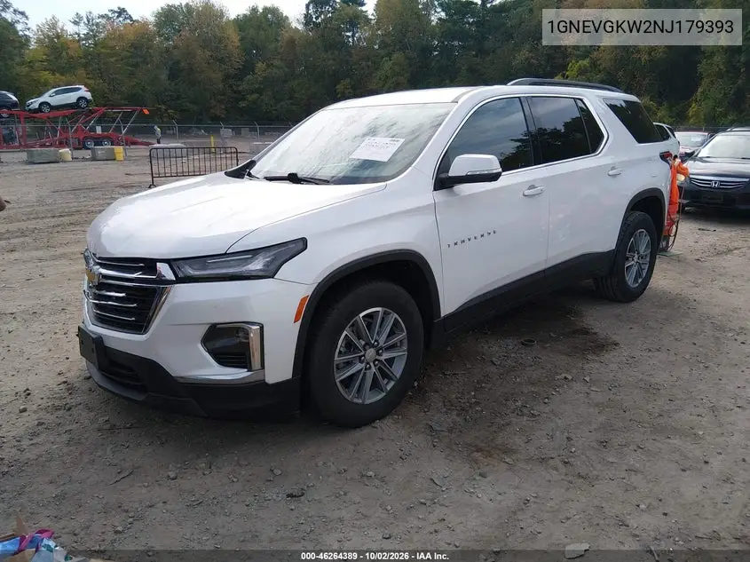 2022 CHEVROLET TRAVERSE VIN 1GNEVGKW2NJ179393 — фото 2