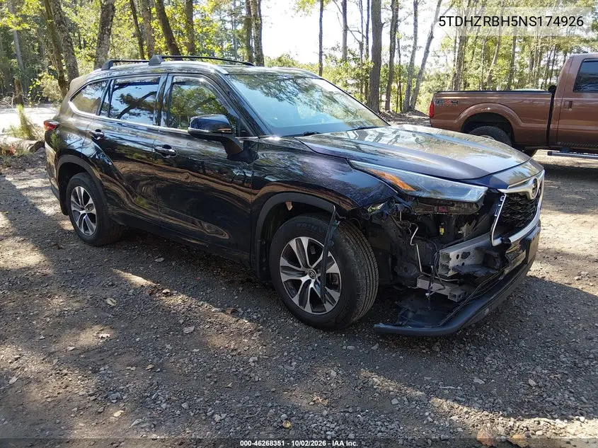 TOYOTA HIGHLANDER 2022, VIN 5TDHZRBH5NS174926