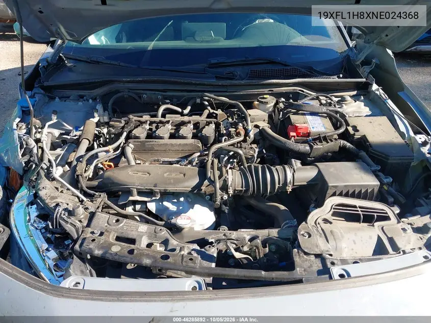2022 HONDA CIVIC VIN 19XFL1H8XNE024368 — фото 10