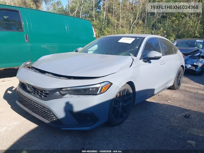 2022 HONDA CIVIC VIN 19XFL1H8XNE024368 — фото 2