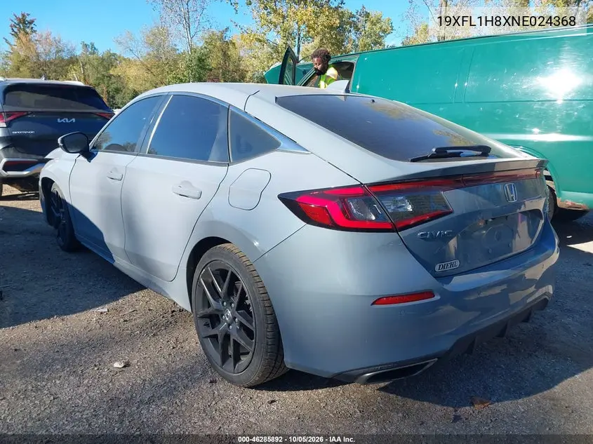 2022 HONDA CIVIC VIN 19XFL1H8XNE024368 — фото 3