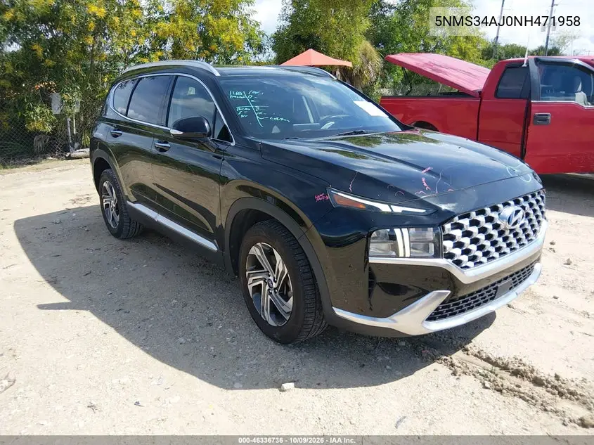 HYUNDAI SANTA FE 2022, VIN 5NMS34AJ0NH471958
