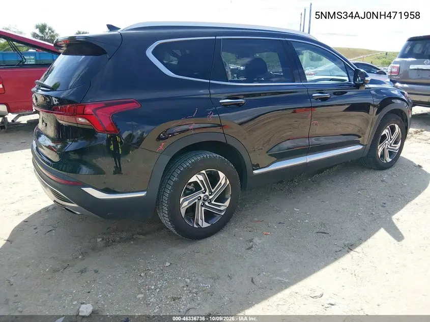 2022 HYUNDAI SANTA FE VIN 5NMS34AJ0NH471958 — фото 4