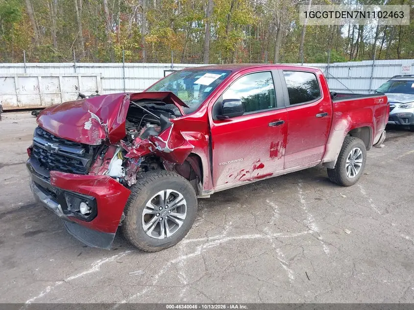 2022 CHEVROLET COLORADO VIN 1GCGTDEN7N1102463 — фото 2