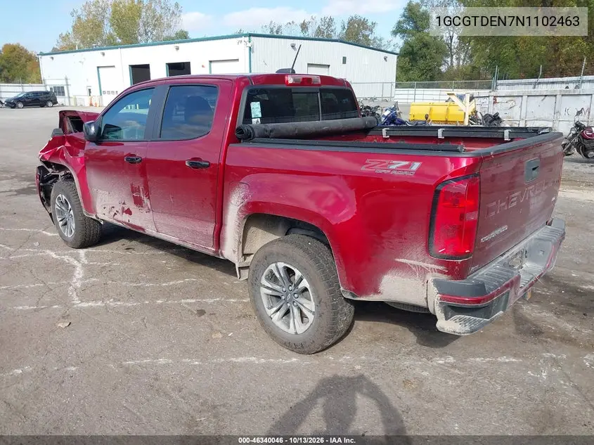 2022 CHEVROLET COLORADO VIN 1GCGTDEN7N1102463 — фото 3
