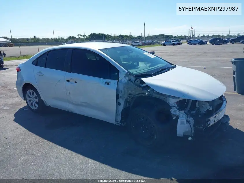TOYOTA COROLLA 2022, VIN 5YFEPMAEXNP297987