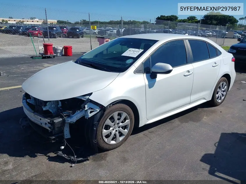 2022 TOYOTA COROLLA VIN 5YFEPMAEXNP297987 — фото 2