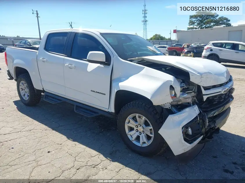 CHEVROLET COLORADO 2022, VIN 1GCGSCEN5N1216880