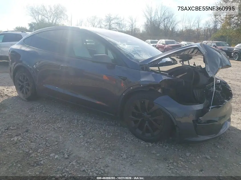 TESLA MODEL X 2022, VIN 7SAXCBE55NF360995