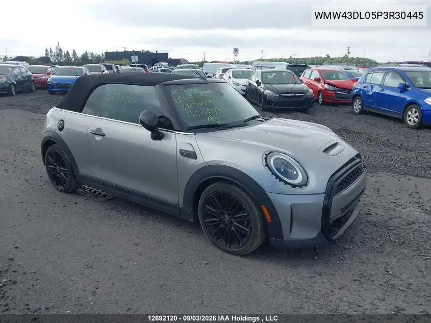 MINI CONVERTIBLE 2023, VIN WMW43DL05P3R30445