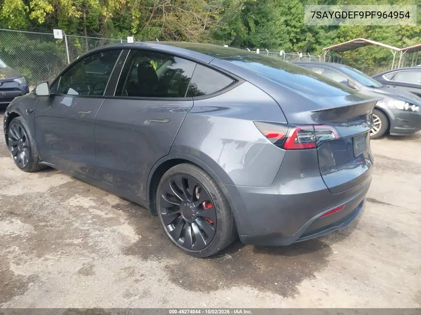 2023 TESLA MODEL Y VIN 7SAYGDEF9PF964954 — фото 3
