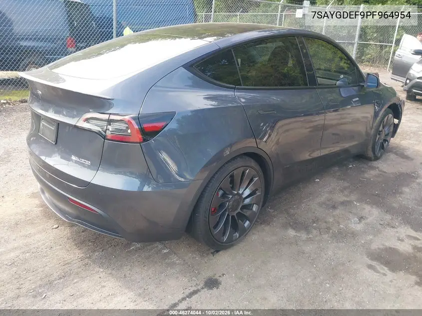 2023 TESLA MODEL Y VIN 7SAYGDEF9PF964954 — фото 4