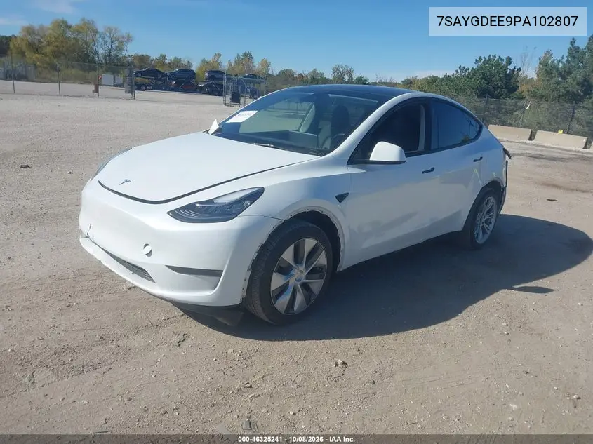 2023 TESLA MODEL Y VIN 7SAYGDEE9PA102807 — фото 2