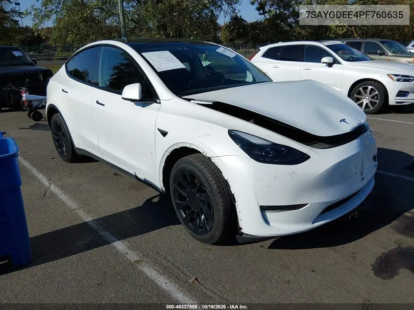 TESLA MODEL Y 2023, VIN 7SAYGDEE4PF760635
