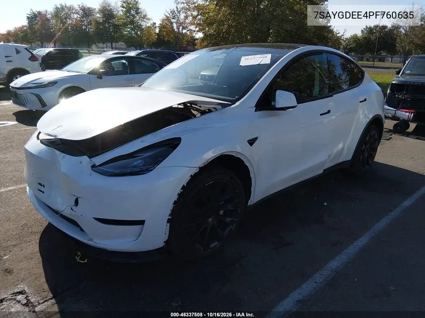 2023 TESLA MODEL Y VIN 7SAYGDEE4PF760635 — фото 2