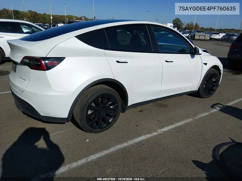 2023 TESLA MODEL Y VIN 7SAYGDEE4PF760635 — фото 4