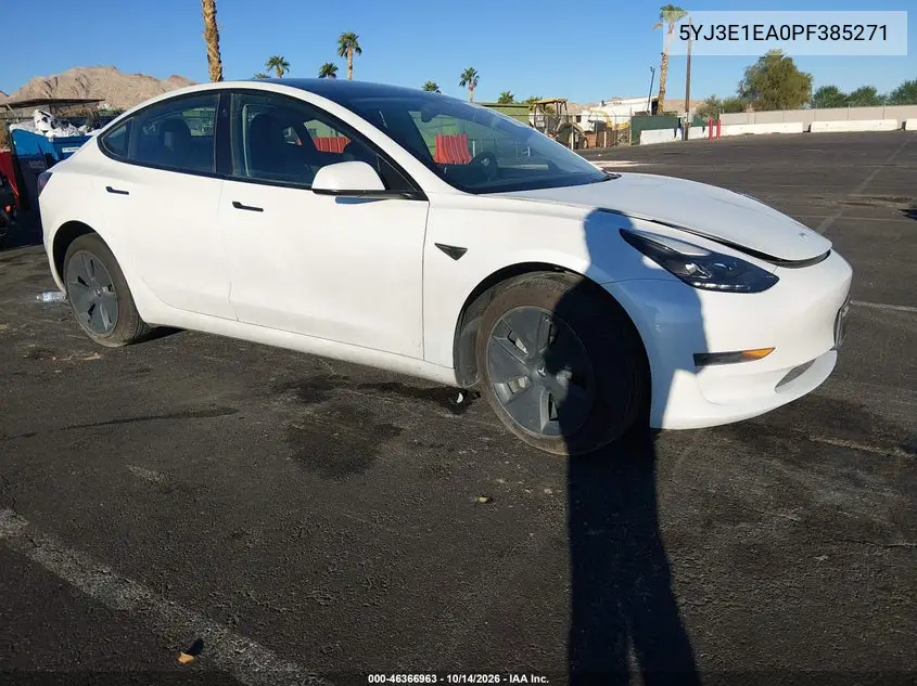 TESLA MODEL 3 2023, VIN 5YJ3E1EA0PF385271