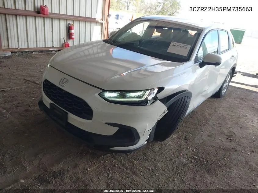 2023 HONDA HR-V VIN 3CZRZ2H35PM735663 — фото 2