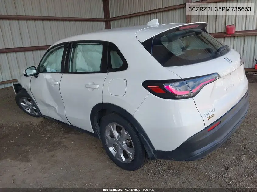 2023 HONDA HR-V VIN 3CZRZ2H35PM735663 — фото 3